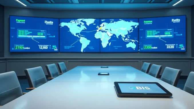 Digital control room display showing global payment network with settlement confirmation in seconds