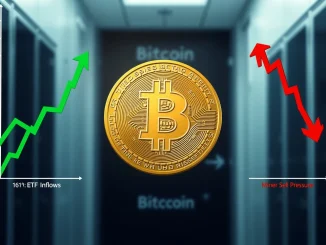 Bitcoin price caught between opposing forces of ETF demand and miner sell pressure in April 2026.