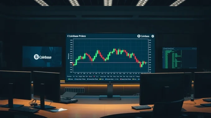 Bitcoin price chart on a trading monitor with a downward trend, indicating market volatility