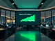 Financial news screen showing Bitcoin ETF inflows chart with upward trend
