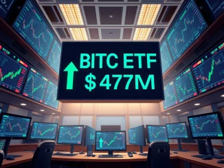 Breaking news on Bitcoin ETF inflows showing a $471 million surge in institutional demand.