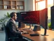 Financial analyst monitoring Spot Bitcoin ETF outflow data on trading desk monitors during market uncertainty.