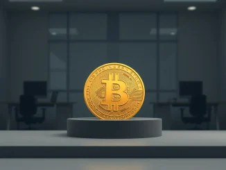 Bitcoin coin representing MicroStrategy's massive BTC accumulation strategy.