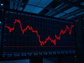 Bitcoin price chart showing a rising wedge pattern with bearish outlook on a trading terminal