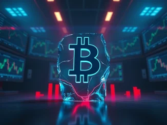 Bitcoin symbol under pressure representing the $2.5 billion short liquidation risk.