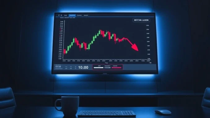 Bitcoin price chart with liquidation warning on trading screen