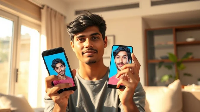 ChatGPT Images 2.0 user in India creating AI-generated portrait on smartphone