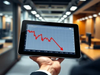 Circle stock price chart showing a sharp decline after analyst downgrade.