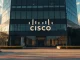 Exterior view of Cisco headquarters in San Jose with corporate signage