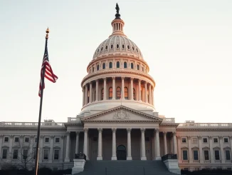 US Capitol building on a sunny morning, representing the CLARITY Act legislative markup.