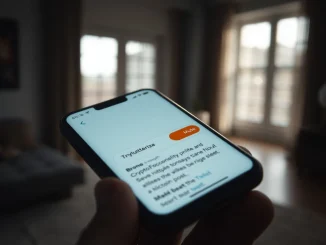 Smartphone displaying X app with crypto post and mute button highlighted
