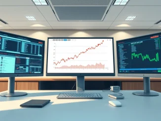 Crypto news analysis showing a rising Bitcoin price chart on a professional trading desk.