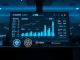 Financial dashboard showing revenue distribution data for Hyperliquid, EdgeX, and Pump.fun in a modern newsroom setting