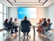 ElevenLabs voice AI company boardroom with BlackRock and Jamie Foxx investors discussing Series D funding