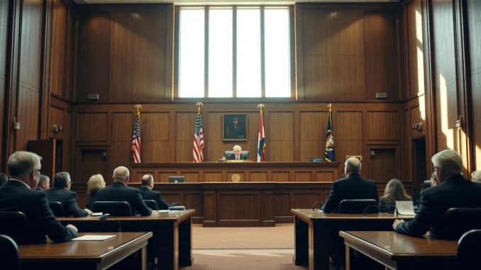 A California courtroom where jurors are deliberating the Elon Musk vs Sam Altman OpenAI case.