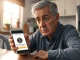Person targeted by cryptocurrency scam showing fake FBI website on smartphone.