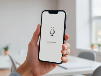 Google's new Eloquent AI dictation app in use on an iPhone for speech-to-text transcription.