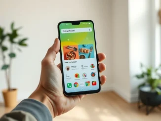 Person holding Android phone with custom AI-generated widget on screen