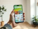 Person holding Android phone with custom AI-generated widget on screen