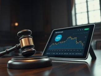 Iggy Azalea lawsuit over MOTHER memecoin with gavel and tablet showing token decline