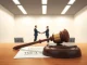 Legal gavel on a document symbolizing Kalshi's court victory over New Jersey regulators.