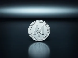 Monero (XMR) coin on a dark metallic surface, symbolizing privacy-focused cryptocurrency analysis.