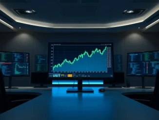 Trading monitor showing Notcoin (NOT) price chart with gradual upward trend in a professional trading environment.
