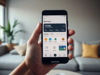 OnePay crypto and banking app interface on a smartphone showing integrated digital asset management.