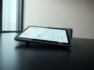 Paxos Labs Amplify platform interface for crypto yield and lending tools on a tablet.