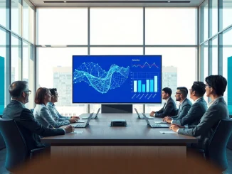 PayPal AI turnaround plan boardroom meeting with executives and neural network display