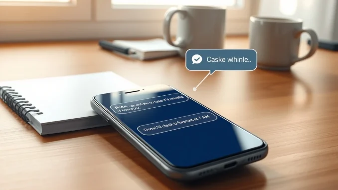 Poke AI agent operating through a text message interface on a smartphone.