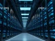 Interior of a modern data center with GPU servers for decentralized rendering