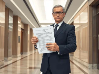 Russian official holding proposed cryptocurrency regulation bill with criminal penalties.