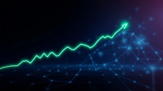 Sei blockchain network with bullish price chart
