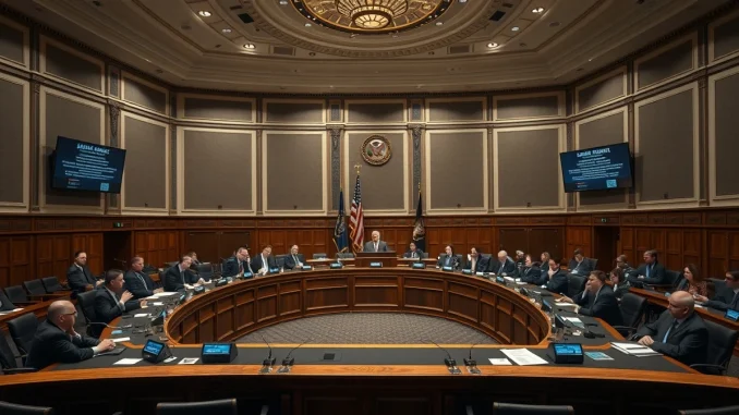 US Senate Banking Committee hearing room during CLARITY Act markup session