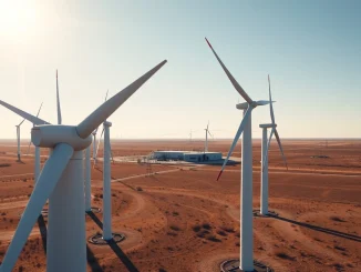 Soluna's wind farm powering its AI data center facility in Texas, representing the shift from Bitcoin mining.