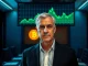 Michael Saylor standing in a boardroom with a Bitcoin chart on a digital display, hinting at a new Strategy BTC purchase.