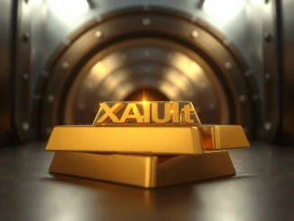 Tether Gold XAUt tokenized gold bars in a vault representing digital gold reserves