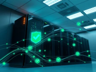AI security scanning in a bank data center representing the testing of Anthropic's Mythos model.