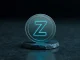 Zcash coin on a dark surface with subtle lighting, representing privacy-focused cryptocurrency.