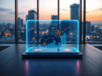 Zilliqa ZIL token price chart on holographic display in modern office