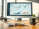 Bitwise and Superstate fund takeover: financial desk with monitor showing crypto fund metrics