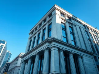 Bank building exterior representing BNY Mellon institutional custody platform expansion for USDC stablecoin
