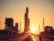 Rocket launch with digital financial overlay representing tokenized SpaceX IPO and blockchain market growth
