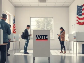 Voters at a polling station in Alabama during the Senate primary runoff election