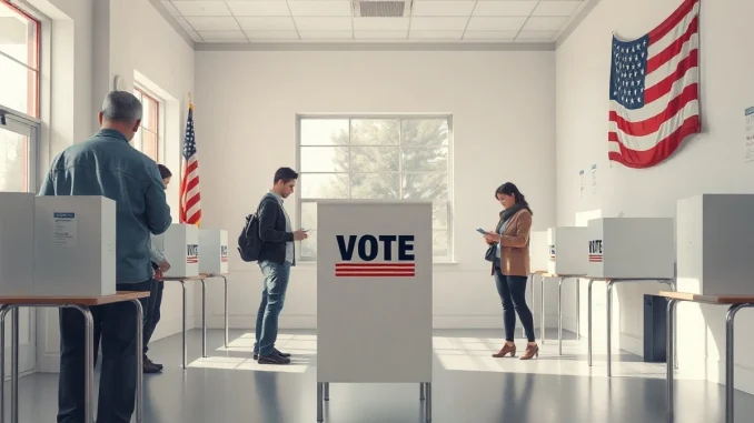 Voters at a polling station in Alabama during the Senate primary runoff election