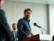 Joe Lubin speaking at a press conference about Ethereum Foundation restructuring
