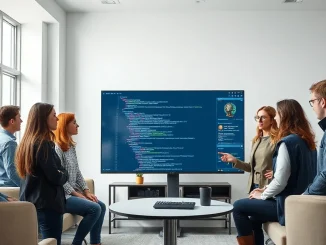 Team of developers at Lovable's Stockholm office collaborating on AI coding software