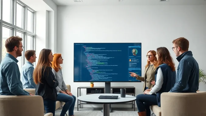 Team of developers at Lovable's Stockholm office collaborating on AI coding software