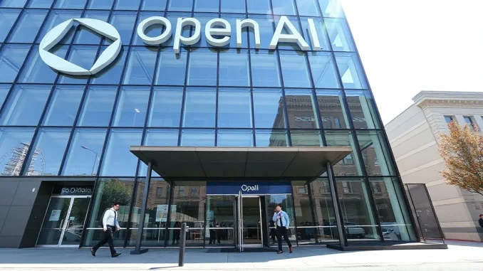 Exterior of OpenAI headquarters in San Francisco on a sunny day